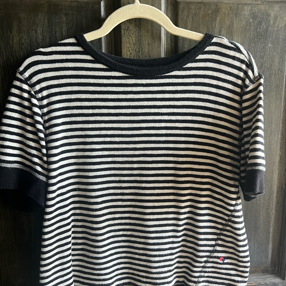 Clare V Black and White Striped Top